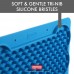 Коврик силиконовый для лакомства и лизания DEXAS Снек Дистрек, горизонтальный, голубой, 23 см х 13 см  - фото 3
