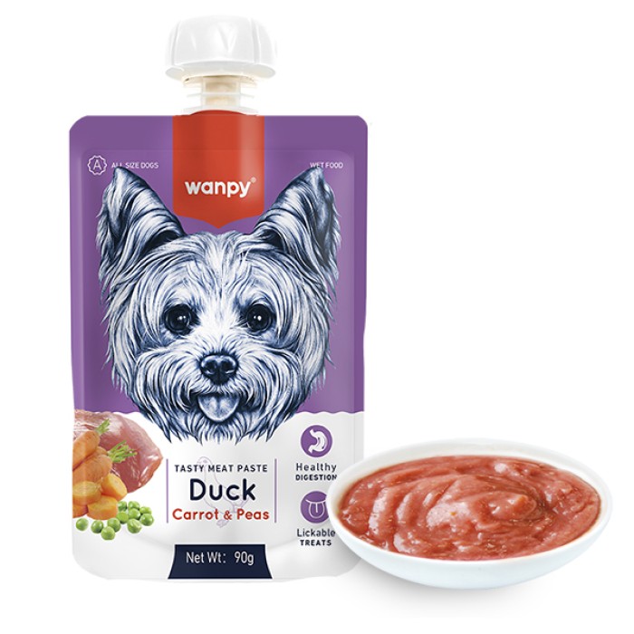 Wanpy Duck Carrot & Pea ВАНПІ КРЕМ-ПЮРЕ КАЧКА З МОРКВОЮ рідкий корм для собак, 0.09 кг