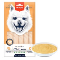 Wanpy Creamy Lickable Treat Chicken&Cheese ВАНПИ КУРКА СЫР жидкое лакомство для собак, 0.07 кг, в упаковке 5 стиков по 14 г