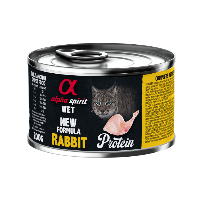 Повнораціонний вологий корм Alpha Spirit Rabbit, для дорослих котів, кролик, 200 г