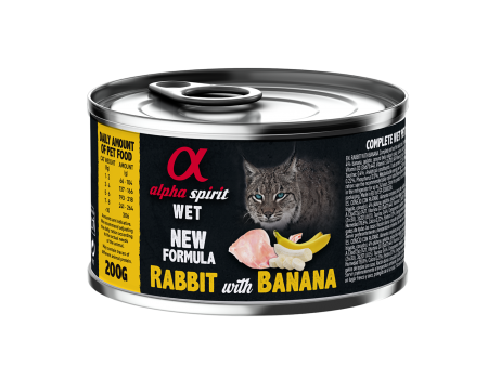 Полнорационный влажный корм Alpha Spirit Rabbit With Banana, для взрослых кошек, кролик и бананы, 200 г
