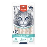 Wanpy Functional Creamy Lickable Treat Skin&Coat ВАНПІ ШКІРА Й ШЕРСТЬ рідкі ласощі для котів, 0.07 кг (5х14г)