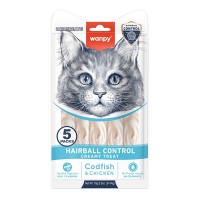 Wanpy Functional Creamy Lickable Treat Hairball Control ВАНПІ ВИВЕДЕННЯ ШЕРСТІ рідкі ласощі для котів, 0.07 кг (5х14г)