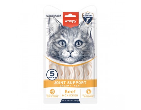 Wanpy Functional Creamy Lickable Treat Joint Support ВАНПІ ДЛЯ СУГЛОБІВ рідкі ласощі для котів, 0.07 кг (5х14г)