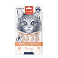 Wanpy Functional Creamy Lickable Treat Digestive Health ВАНПИ ЗДОРОВЬЕ ПИЩЕВАРЕНИЯ жидкое лакомство для кошек с чувствительным пищеварением, 0.07 кг (5х14г)
