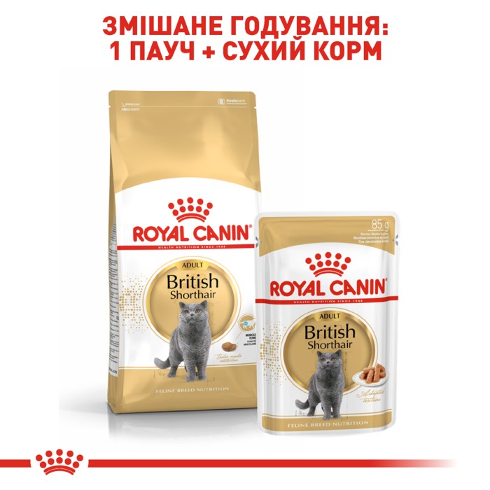 Вологий корм для дорослих котів ROYAL CANIN BRITISH SHORTHAIR ADULT 0.085 кг 