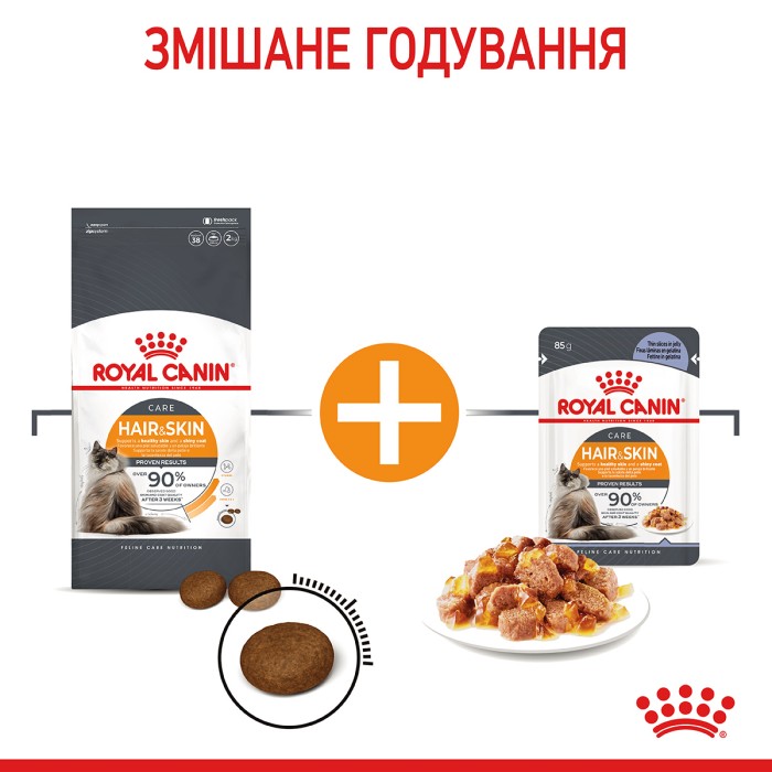 Влажный корм для взрослых кошек ROYAL CANIN HAIR & SKIN CARE IN JELLY 0.085 кг