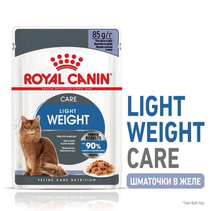 Влажный корм для взрослых кошек ROYAL CANIN LIGHT WEIGHT CARE кусочки в соусе 85 г
