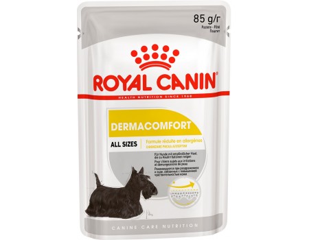 срок до 23.10.2022// Royal Canin DERMACOMFORT POUCH LOAF - Влажный корм для собак с чувствительной кожей, 85 г
