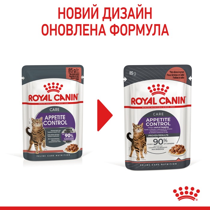 Вологий корм для дорослих котів ROYAL CANIN APPETITE CONTROL CARE шматочки в соусі 85 г
