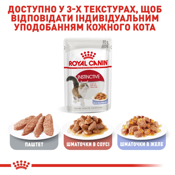 Влажный корм для взрослых кошек ROYAL CANIN INSTINCTIVE IN JELLY 0.085 кг 