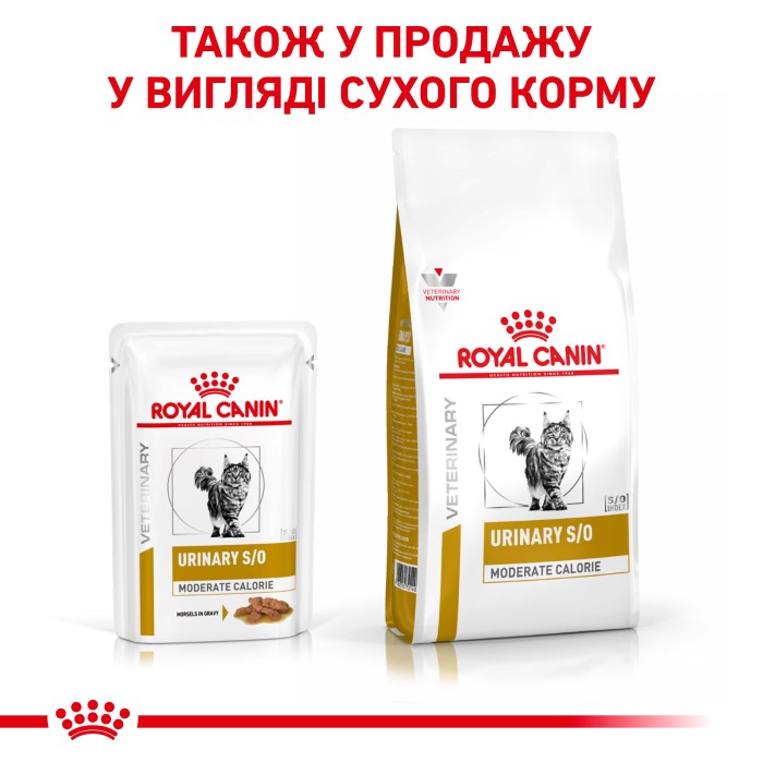 Влажный корм для взрослых кошек ROYAL CANIN URINARY S/O MODERATE CALORIE CAT pouches 0.085 кг