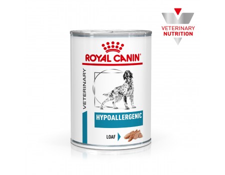 Срок до апреля 2024 // Влажный корм для взрослых собак ROYAL CANIN HYPOALLERGENIC DOG Cans 0.4 кг