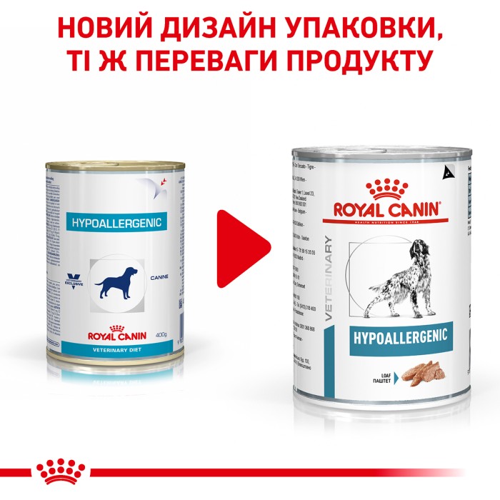 Влажный корм для взрослых собак ROYAL CANIN HYPOALLERGENIC DOG Cans 0.4 кг