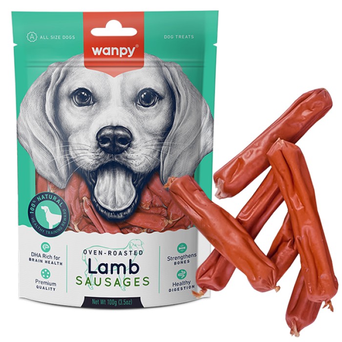 Wanpy Lamb Sausages ВАНПИ СОСИСКИ С ЯГНЕНКОМ лакомство для собак, 0.1 кг