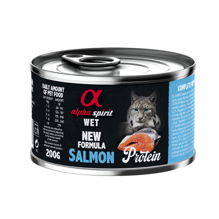 Повнораціонний вологий корм Alpha Spirit Salmon, для дорослих котів, лосось, 200 г