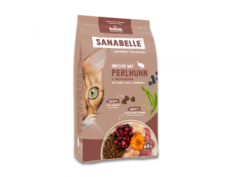 Корм для котів Sanabelle Indoor (цесарка із журавлиною)  8 кг