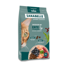 Сухой корм Sanabelle Outdoor, для гуляющих на улице кошек, утка с черникой, 8 кг