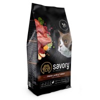Сухой корм для кошек с чувствительным пищеварением Savory Adult Cat Sensitive Digestion Fresh Lamb and Turkey со свежим мясом ягненка и индейкой, 2 кг