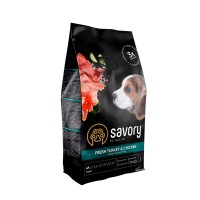 Сухой корм для щенков Savory Puppy rich in Fresh Turkey and Chicken со свежим мясом индейки и курицей, 1 кг