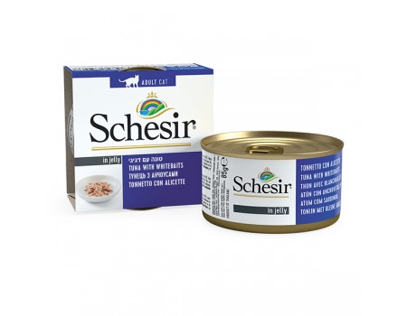 Вологий корм Schesir Tuna Whitebait, натуральні консерви для кішок, тунець з мальками, 85 г