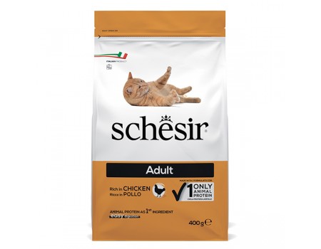 Schesir Cat Adult Chicken ШЕЗИР ВЗРОСЛЫЙ КУРИЦА сухой монопротеиновый суперпремиум корм для котов,  0,4 кг , 
