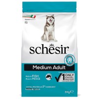 Schesir Dog Medium Adult Fish ШЕЗІР ДОРОСЛИЙ СЕРЕДНІХ РИБА сухий монопротеїновий корм для собак середніх порід, 3 кг,