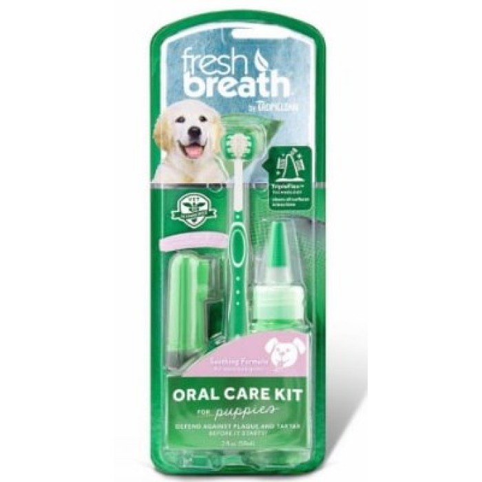 Відбілюючий набір Tropiclean Oral Care Kit Large "Свіжий подих" для догляду за зубами для цуценят, великий