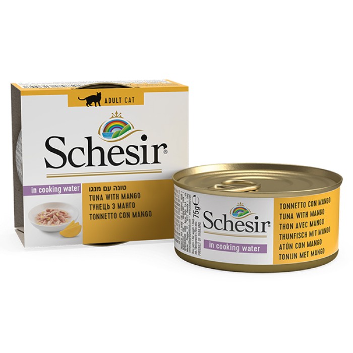 Schesir Tuna Mango ШЕЗИР ТУНЕЦ С МАНГО натуральные консервы для кошек, влажный корм тунец с манго, банка 75 г , 0.075 кг.