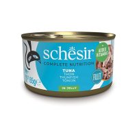 Schesir Tuna ШЕЗИР ТУНЕЦ натуральные консервы для кошек, влажный корм тунец в желе, банка 85 г .
