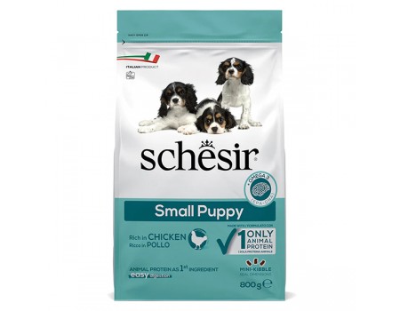 Schesir Dog Small Puppy ШЕЗІР ЦУЦЕНЯ МАЛИХ КУРКА сухий монопротеїновий корм для цуценят міні та малих порід 0.8 кг.