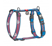Шлея для собак анатомічна H-подібна WAUDOG Nylon з QR, малюнок 