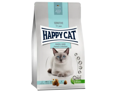 Happy Cat Sensitive Magen&Darm,Сухой корм для кошек с уткой и рисом, 4 кг
