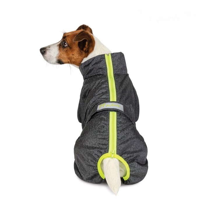 Комбинезон-дождевик Pet Fashion RAIN, для собак породы такса, серый, XS