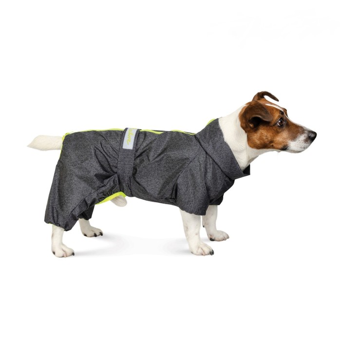 Комбинезон-дождевик Pet Fashion RAIN, для собак породы такса, серый, XS