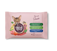 Набір №3 DELICKCIOUS вологий корм для дорослих котів, 0,34 кг..