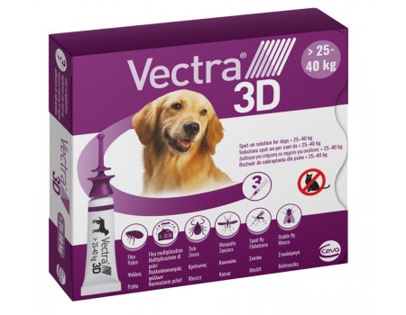 Ceva VECTRA 3D (Вектра 3D) краплі на холку від зовнішніх паразитів для собак вагою від 25 до 40 кг –  1 ПІПЕТКА