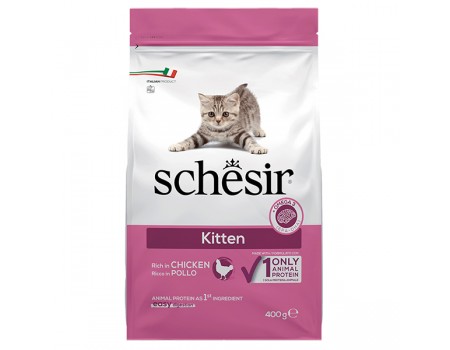 Schesir Cat Kitten ШЕЗИР КОТЕНОК КУРИЦА сухой монопротеиновый корм для котят, 0,4 кг