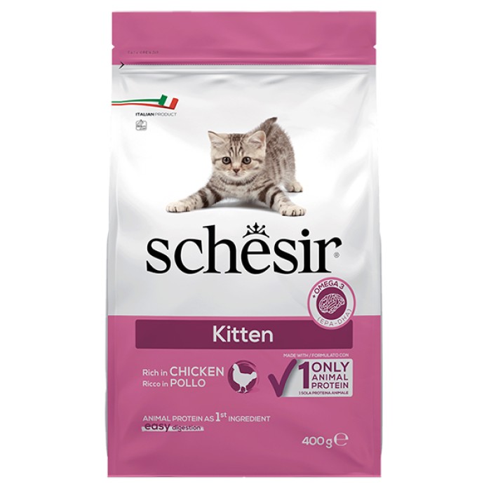 Schesir Cat Kitten ШЕЗИР КОТЕНКА КУРИЦЯ сухий монопротеїновий корм для кошенят, 0,4 кг
