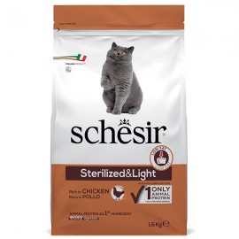 Сухой монопротеиновый корм Schesir Cat Sterilized & Light, для стерили..