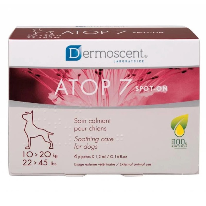 Dermoscent (Дермосент) ATOP 7 spot-on Успокаивающее капли при атопии и аллергии кожи собак весом 10-20 кг