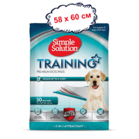 SIMPLE SOLUTION Training premium dog pads Влагопоглощающие гигиенические пеленки премиум для собак 50 шт, 58х60 см.