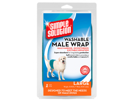 Вологопоглинаючий гігієнічний поясок для кобелів SIMPLE SOLUTION WASHABLE WRAP FOR MALE DOGS, для собак великих порід (16-40 кг), обхват 45-89 см