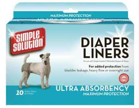 SIMPLE SOLUTION Disposable Diaper Liner-Heavy Flow ULTRA  влагопоглощающие гигиенические прокладки для животных, 10шт