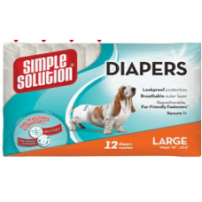 SIMPLE SOLUTION Disposable Diapers Large гігієнічні підгузки для тварин (великих), 12 шт, L