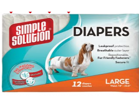 SIMPLE SOLUTION Disposable Diapers Large  гигиенические подгузники для животных (больших), 12 шт, L