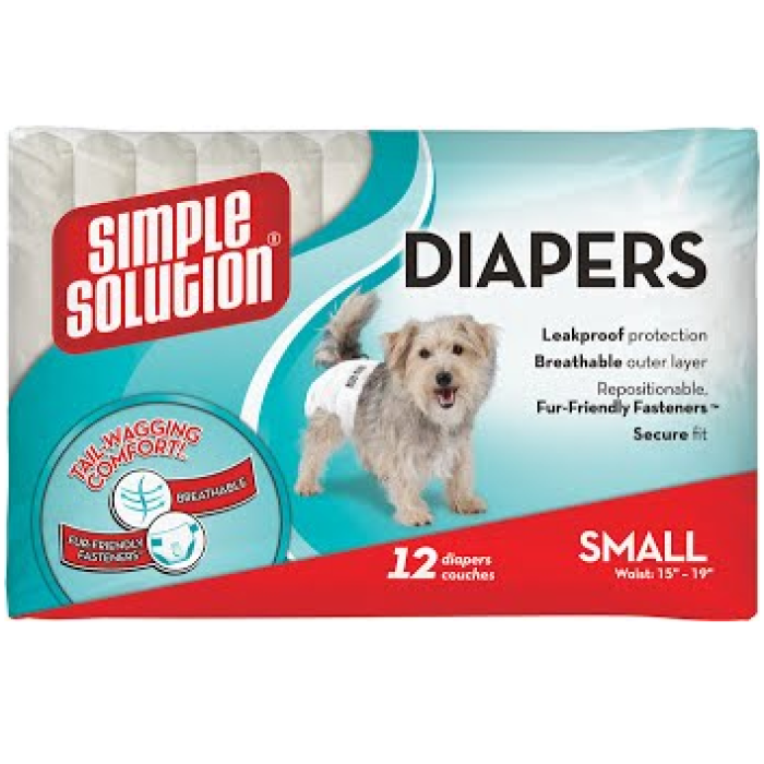SIMPLE SOLUTION Disposable Diapers Small гігієнічні підгузки для тварин, 12 шт, S