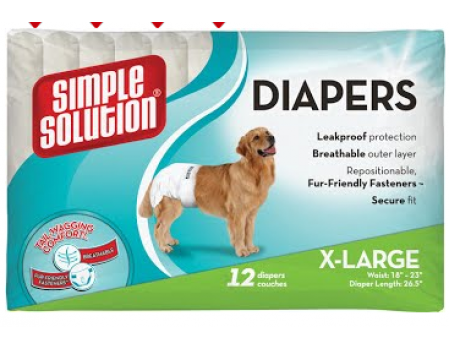 SIMPLE SOLUTION Disposable Diapers X- Large  гигиенические подгузники для животных, 12 шт, XL