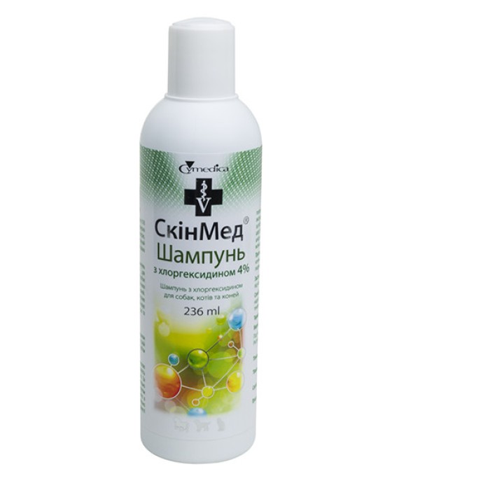Cymedica (Симедика) СКИНМЕД С ХЛОРГЕКСИДИНОМ 4,0% шампунь для собак, кошек и лошадей, 236 мл