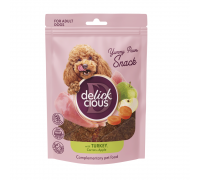 Сушені снеки DELICKCIOUS для собак, з індичкою, морквою і яблуком, 80 ..